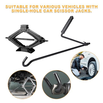 Auto Scissor Lift Jack Handle Replacement, Jack Handle Wrench for Car, Steel Tire Wheel Jack Rod Accessory for Truck, SUV & Trailers