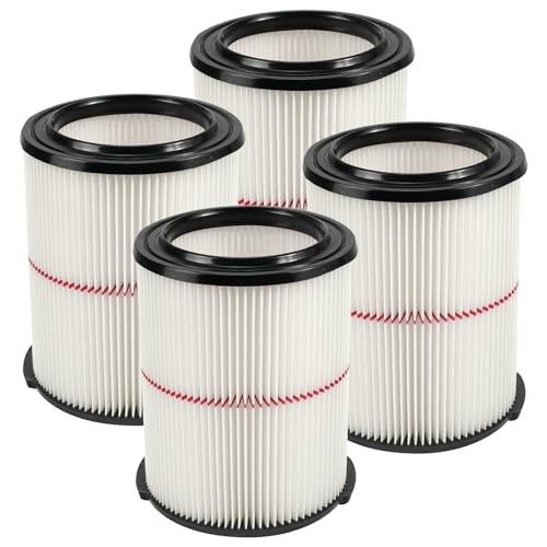 38754 Replacement Filter Compatible with Craftsman CMXZVBE38754, Fits for 5-20 Gallon shop vacuum, 4 Pack