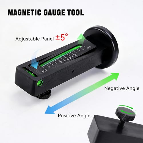 BARTOO Adjustable Aluminum Magnetic Camber Caster Pillar Gauge, Universal Wheel Alignment Tool for Cars Trucks RVs Tire Repair, Black - size: 1 Pack - Black