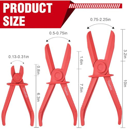 3-Piece Hose Pinch Off Pliers, Straight Plastic Clamp Tool | Lightweight Plastic, No Hose Damage. For Fuel, Brake, Radiator, Coolant, Gas & Flexible Hoses, Automotive Repair