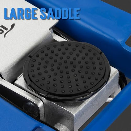 AAIN Hydraulic Low Profile Service/Floor Jack with Dual Piston Quick Lift Pump, 4 Ton (8,000 lb) Capacity, Blue - color: Blue, style: 4 ton
