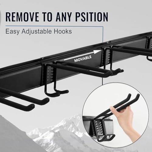 Aking Ace Wall Mount Tool Storage Rack, Heavy Duty Garage Storage Tool Organizer, Garden Tool Wall Hooks and Hangers, Hold Up to 350lbs (Black 6pcs) - size: 32inch