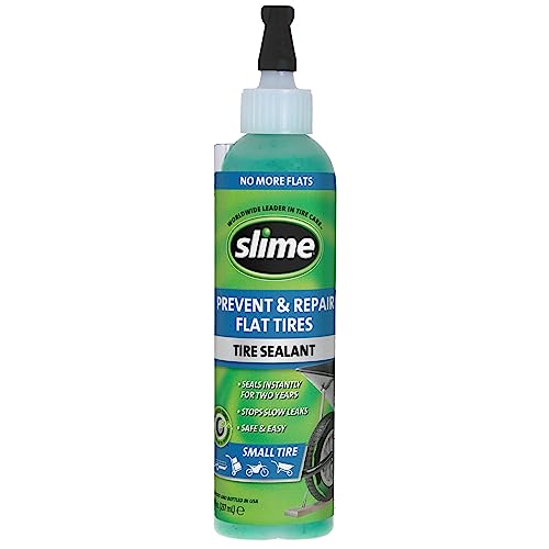 Slime 10007-6PK Flat Tire Puncture Repair Sealant, Prevent and Repair, Small Tubeless Tires, Non-toxic, eco-friendly, 6 x 8 oz bottle - size: 8oz - 6 pack