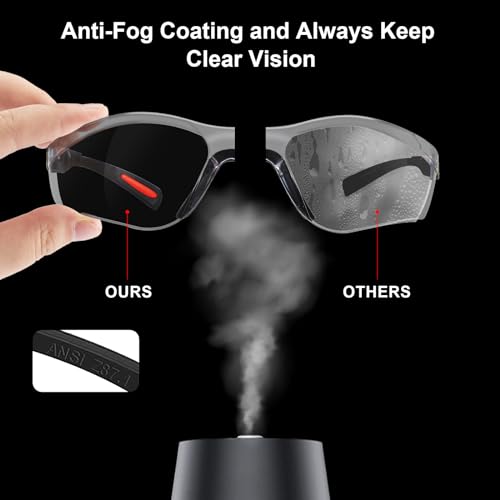 xaegistac Shooting Glasses Anti Fog -Shooting Range Eye Protection | Adjustable Safety Glasses with Z87.1 Certificated Impact Reistance - color: Black Orange Frame Gray Lens