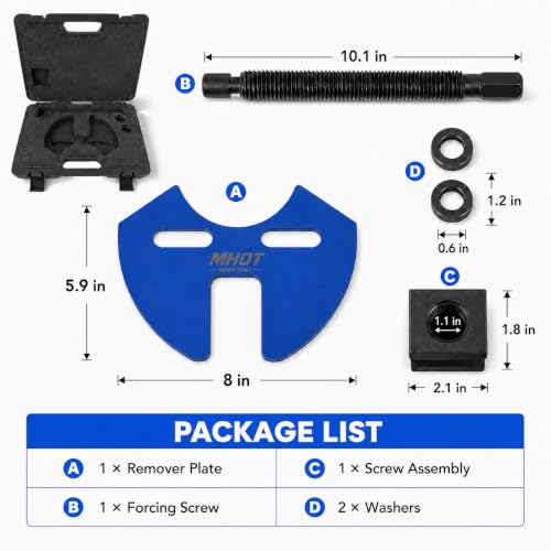 Mhot Wheel Hub Removal Tool Kit, Wheel Bearing Hub Remover Tool Set Compatible with 5 6 8 Lug Hub Assemblies on Cars and Trucks, Wheel Hub Buster Puller with Carrying Case - color: BLACK