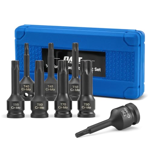 Orion Motor Tech Torx Bit Socket Set, 8pc 1/2" Drive Impact Torx Bit Socket Set T30 T40 T45 T50 T55 T60 T70 & T80 Sockets, Cr-Mo Steel Torx Impact Socket Set for Fastener Replacement with Carry Case - style: Torx Bit Socket Set