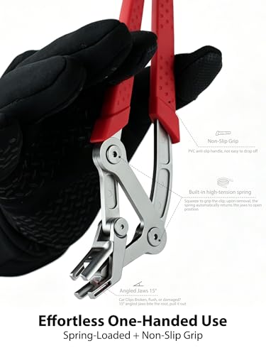 Car Clip Pliers, Clip Removal Tool, Heavy-Duty 17-4 Stainless Steel Push Pin Pliers for Automotive Plastic Rivets, Trim & Door Panel, Damage-Free Disassembly Tool for Mechanics - size: MU-CRT-01