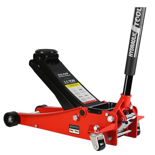2.5 Ton Low Profile Floor Jack, Hydraulic Racing Floor Jack with Dual Pistons Quick Lift Pump for Sport Utility Vehicle, Lifting Range 3.5"-19.50" (2.5 Ton Lifting 3.5"-19.5") - size: 2.5 Ton Lifting 3.5"-19.5"