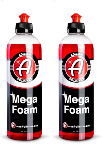 Adam’s Mega Foam (16oz) - pH Neutral Car Soap For Car Washing, Concentated For Wash Bucket, Foam Gun, Won't Strip Car Wax or Ceramic Coatings (Pack of 2) - size: 16oz (Pack of 2)