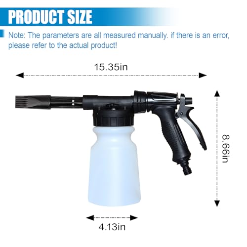 ZIMISI Car Wash Foam Gun, Foam Cannon for Hose, Professional Car Foam Sprayer with 6 Levels Foam Concentration, Spray Gun Cleaner, Connects to Any Garden Hose (Black) - color: Black