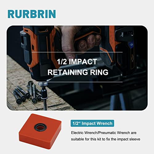 (10 Sets) 1/2" Impact Wrench Retaining Rings with O-Ring, Compatible with Electric/Pneumatic Wrench, Including Retainer Ring Anvil Install Tool - size: (10 Sets) 1/2" Retaining Rings with O-Ring & Tool