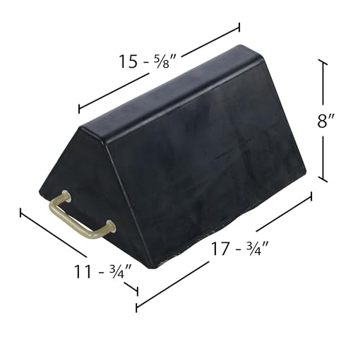 Vestil RWC-25 Molded Rubber Jumbo Wheel Chock 12 In. x 18 In. x 8 In. Black