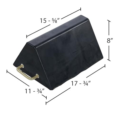 Vestil RWC-25 Molded Rubber Jumbo Wheel Chock 12 In. x 18 In. x 8 In. Black