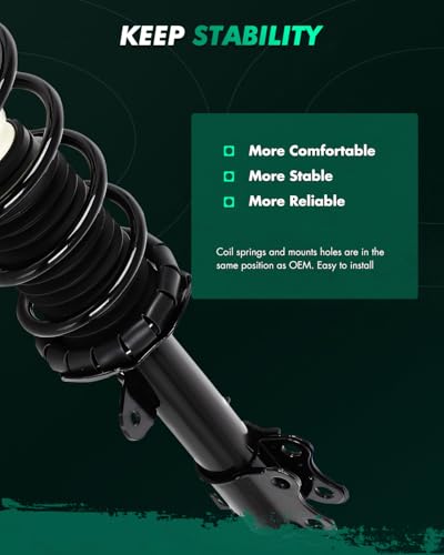 SCITOO Front Complete Struts Spring Assembly Shocks Struts Fits 2012-2019 for Nissan Versa 2014-2019 for Nissan Versa Note Quick Struts 1333584L 1333584R - Set of 2 | 2PCS Shock Strut Assembly 2012-2019 for Nissan for Versa,2014-2019 for Nissan for Versa