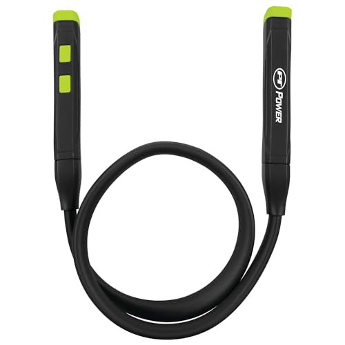 Performance Tool W2687 400+LM Li-Ion Neck Light: 2 Flex Adjustable Lighted Ends, Spotlight and Multi-Color Ambient Modes, 650mAH, 3 Hour Operation, 19.5-in Length, USB-C, Hands-Free, Black | Two flexible lighted ends with spotlight and multi-color modes,