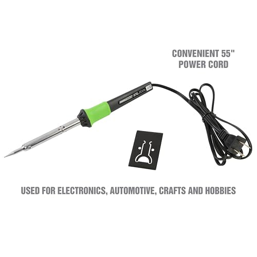 OEMTOOLS 24760 40 Watt Soldering Iron, Soldering Iron Kit for Electronics and Automotive Repairs, Pencil Grip Tool with Metal Stand, Stainless Steel Barrel, 55 Inch Power Cord - style: 40 Watt