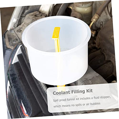 Luxshiny 15-Piece Spill Proof Radiator Coolant Filling Funnel Kit Automotive Coolant System Tool Anti-Spill Design for Efficient Fluid Transfer and Leak Prevention