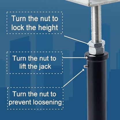 2 Pack U-Shaped Floor Jack - Adjustable Steel Beam Support for 4x2, 4x4, 4x6 Joists Heavy Duty Screw Jack with U-Head Telepost & House Jack.11-14.5 Inch Adjustment Range. (U-MGCGZJ-02, 11-14.5) - size: 11-15