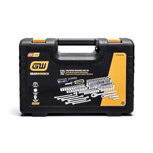 GEARWRENCH 121 Piece 1/4” & 3/8” Drive 72-Tooth SAE/Metric Mechanics Hand Tool Set | GW72SCBMTS - style: 121 Piece