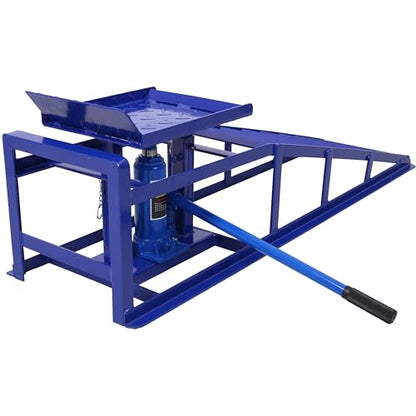 2 PCS Hydraulic Car Ramps, 5T Low Profile Car Lift Service Ramps Truck Trailer Garage,Height Hydraulic Vehicle Ramps, Blue