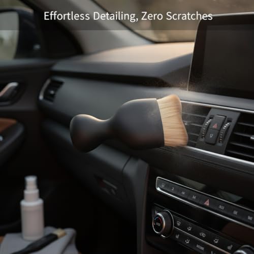Car Interior Detailing Brush Set - Soft Bristle Cleaning Tool for Air Vents, Dashboard & Console (3 Pack) - size: 5.91 x 3.15 x 1.57 in