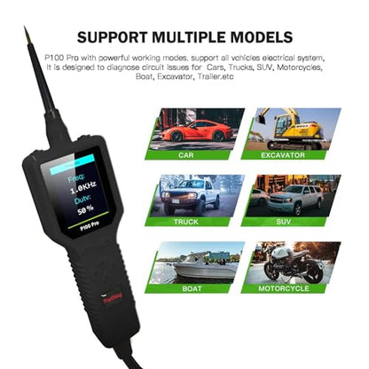 TopDiag P100 Pro 9-30v car Circuit Tester Automotive, Power Circuit Probe Kit Multimeter Digital Oscilloscope Test Tool (P100 Pro) - color: P100 Pro