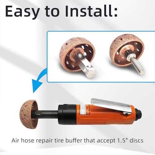 2Pcs 1.5’’ Tire Buffing Wheel 38mm Grinder & Patch Tool with Linking Rod | Thread Adapter Tire Repair Grinding Head Tire Patch Roller for Low & High Speed Tire Buffer - color: 38mm