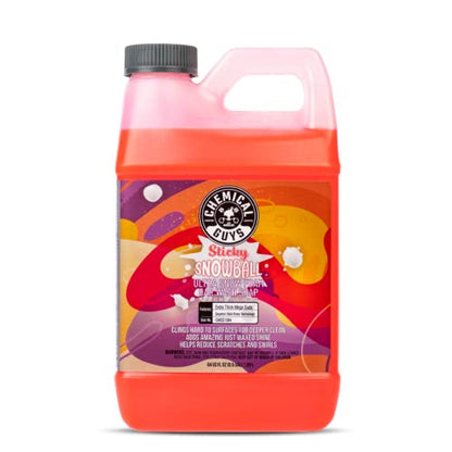 Chemical Guys CWS21564 Sticky Snowball Ultra Snow Foam Car Wash Soap (for Foam Cannons, Foam Guns or Bucket Washes) for Cars, Trucks, Motorcycles, RVs & More 64 fl oz (Half Gallon) Cherry Scent - size: 64 Fl Oz (Pack of 1)