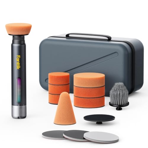Fanttik P10 Pro Mini Car Buffer Polisher, 4000mAh Cordless Rotary Car Polisher Waxer, 2 Inch/3 Inch, 3 Variable Speed 300-950 RPM Car Detailing Kit for Polishing, Sanding, Waxing and Cleaning