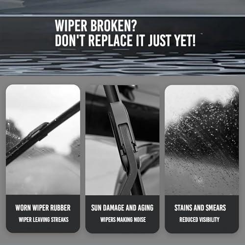 Windshield Wiper Restoration Tool: Fix Squeaks/Streaks in 30 Seconds | Extend Wiper Life 3X (RV/Trailer Ready for Clear Road Trip Visibility)