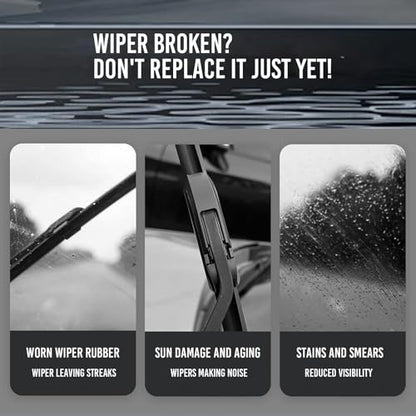 Windshield Wiper Restoration Tool: Fix Squeaks/Streaks in 30 Seconds | Extend Wiper Life 3X (RV/Trailer Ready for Clear Road Trip Visibility)