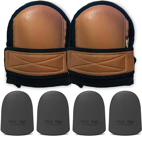 Super Soft Leather Knee Pads for Work With Extra Two Pairs of Liners, Shorts Available, Replaceable Inner Cushion Knee Pads for Construction, Garden, Clean, Floor and Garage – Beige for Man - color: BEIGE With Extra 2 Pair of Liners