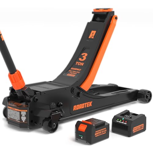 3 Ton Electric Floor Jack, Low Profile Jack for Quickly Car Lift, Hydraulic Service Jack, 6000 lbs Capacity. Lifting Range 3-3/8" to 24-1/4"(Caster Wheel) - color: Long Reach (3-3/8" - 24-1/4"), size: Caster Wheel
