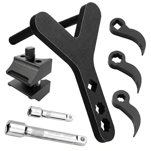 Lower Control Arm Prying Tool with 2 Extension Pole, 3PCS Pry Bar Wrench Adaptor & Strut Spreader, Ideal for Control Arm/Suspension Removal, Fits Most Front-Wheel Drive Vehicles - size: 7PCS