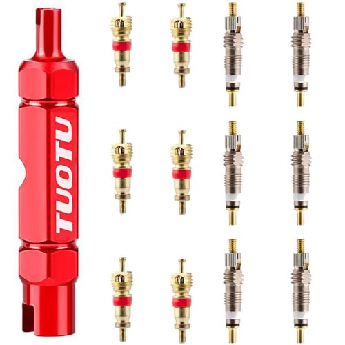 Valve Core Remover Tool Kit Bike and Car Repair Kit With Brass Replacement Presta Schrader Valve Core