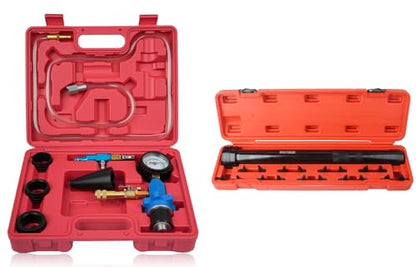 DAYUAN Cooling System Vacuum Purge Radiator Coolant Refill Tool Kit Bundle with Inner Tie Rod Removal and Installation Tool Kit