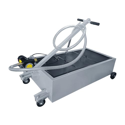 20 Gallon Low-Profile Oil Drain Pan with Electric Pump, Gray | Low-profile oil drain pan includes an electric pump, T-handle and J-hook for easier oil changes on cars and trucks. - color: Gray, size: 20 Gallon
