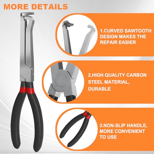 Electrical Disconnect Pliers 37960, 8in Automotive Electrical Connector Disconnect Separator Pliers13120, Electrical Disconnect Remove Tool Electrical Plug Tools Pliers for Cars (2025 Upgrade) - color: 1*red Straight