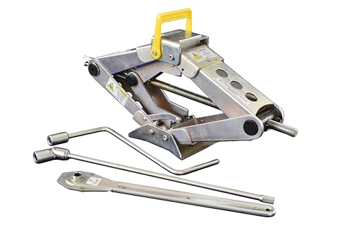 Ultra Heavy Duty Scissor Jack for Car with Patented Multi-Stage Step-Lever System for Unmatched Lifting Power, 12" Usable Lift Includes All Steel Ratchet Wrench, 2 Piece Crank Handle