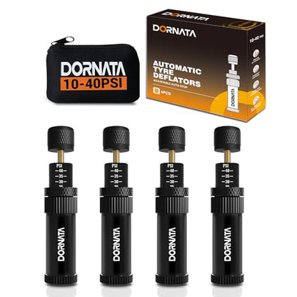 Adjustable Tire Deflator Auto-Stop (10-40 PSI) Offroad Accessories Valve Stem kit 4x4 Tyre Air Down Tool for Truck, Pickup, Motorcycle,Jeep etc.(Black)