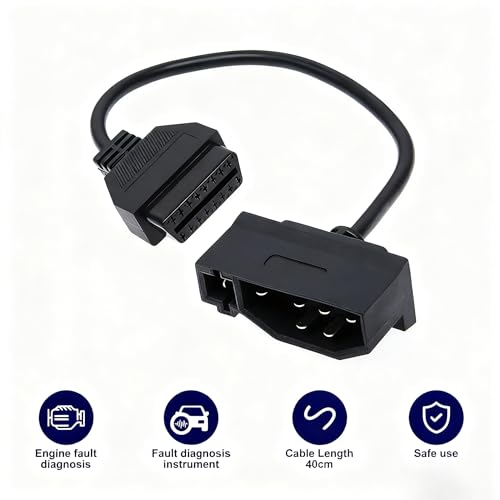 7 Pin OBD1 to OBD2 Adapter Replacement for Car Ford Code Reader Scanner Check Engine Repair Diagnostic Tool Cable Connector