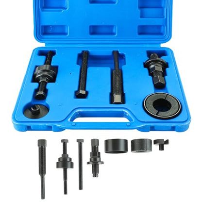 NYXOVA Power Steering Pump Pulley Removal Tool, Power Steering Pulley Puller Installer Tool Set, Pump Pulley Puller Remover and Installer Tools Compatible with Ford (Blue)