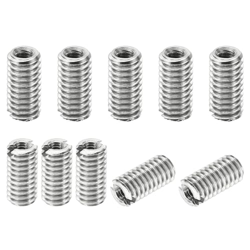 PATIKIL Thread Adapters Sleeve Reducing Nut, 10 Pcs M4x0.7 Male to M2x0.4 Female Repairing Insert Nut Screw Reducer Stainless Steel Fastener 8mm - size: M2xM4x8mm