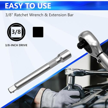 26Pcs Crows Foot Wrench Set 1/2" and 3/8” Drive Flare Nut Crowfoot Set | Metric 8-32mm 6 Point Crows Feet Wrenches, Flare Nut Wrench Kit for Removing Nuts from Hard-to-Reach Areas - color: 26pcs