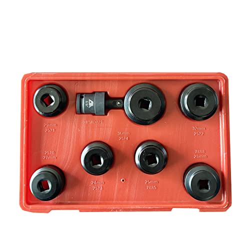 CTA Tools 7440 8 Pc. Low Profile Oil Cap Socket Set - size: 8pc Master Set,24mm-36mm,Swivel Adapter
