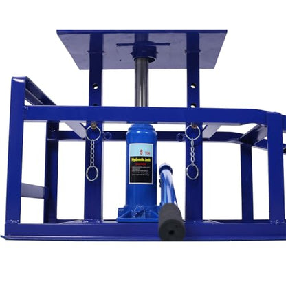 Hydraulic Car Ramps 2 Pack, 10000 lbs Heavy Duty Steel Vehicle Ramps with Adjustable Lift 9.8"-15", Low Profile Auto Service Ramps for Oil Change, Truck, Garage Repair,Blue - color: Blue