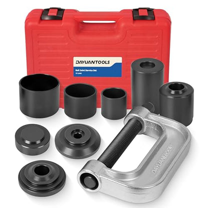 DAYUAN Ball Joint Press & U Joint Removal Tool Kit, Red Case | 4-in-1 Ball Joint & Brake Anchor Pin Tool, Removes & Installs Ball Joints and Anchor Pins, 2WD & 4WD Vehicles, Forged Steel - color: Red