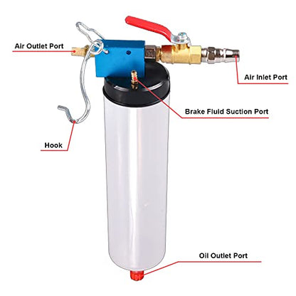 DEDC Universal Auto Brake Fluid Extractor, Power Steering Oil Change Replacement Tool, Brake and Clutch Fluid Drained Bleeder Tool Equipment Kit for Car Motorcycle