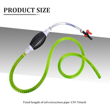 Car Gasoline Siphon Hose Pump, Manual Portable Vehicle Fuel Pump with PVC Hose, Automotive Hand Transfer Siphon for Water Gasoline Oil Diesel Petrol, Universal Fit (3M/9.84FT) - size: 3M