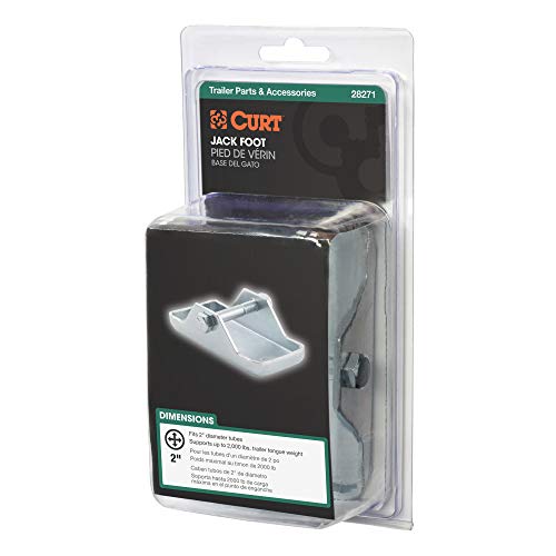 CURT 28271 Trailer Jack Foot, Fits 2-Inch Diameter Tube, Supports 2,000 lbs - size: 000 lbs